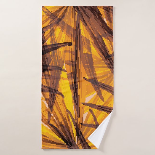 Tropical palm leaves illustration pattern bath towel (Bath Towel)