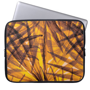 Tropical palm leaves illustration pattern laptop sleeve