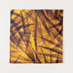 Tropical palm leaves illustration pattern tapestry