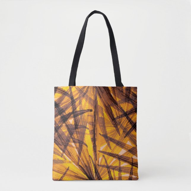 Tropical palm leaves illustration pattern tote bag (Front)