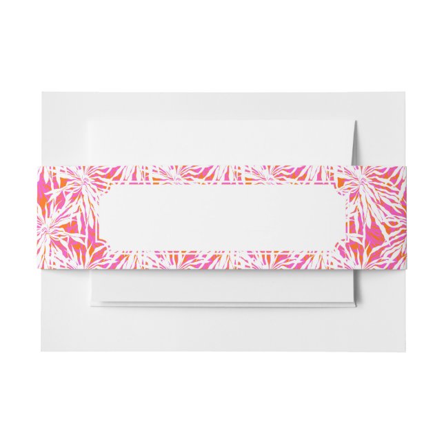 Tropical Palm Leaves Invitation Belly Band (Front Example)