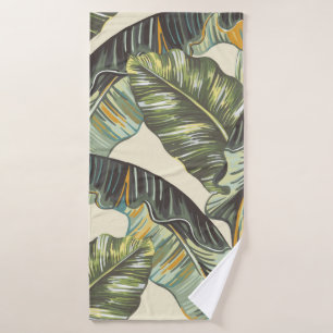 Tropical palm leaves, jungle leaf seamless vintag bath towel