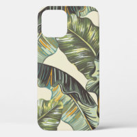 Tropical palm leaves, jungle leaf seamless vintag