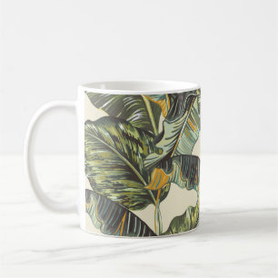 Tropical palm leaves, jungle leaf seamless vintag coffee mug