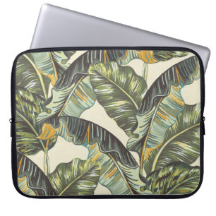 Tropical palm leaves,  jungle leaf seamless vintag laptop sleeve