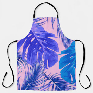 Tropical palm leaves, jungle leaves seamless flora apron