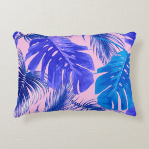 Tropical palm leaves, jungle leaves seamless flora decorative cushion