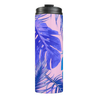 Tropical palm leaves, jungle leaves seamless flora thermal tumbler