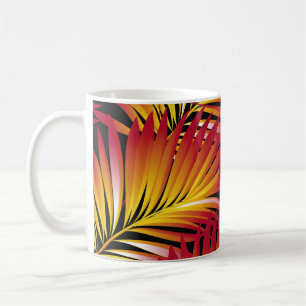 Tropical palm leaves, jungle leaves. vintage flora coffee mug