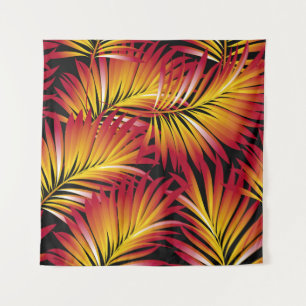 Tropical palm leaves, jungle leaves. vintage flora tapestry