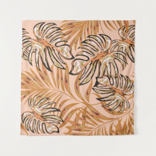 Tropical palm leaves, jungle. Vintage floral patte Tapestry