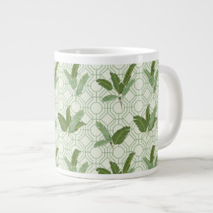 Tropical Palm Leaves Large Coffee Mug