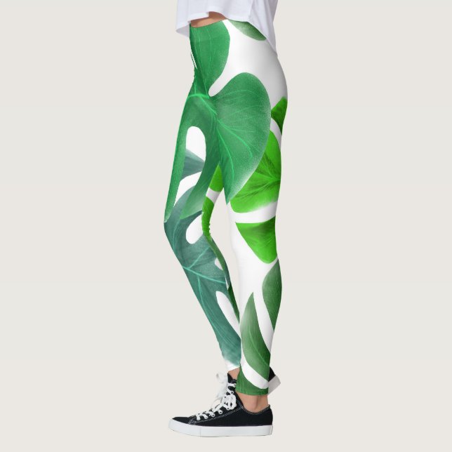 Tropical palm leaves leggings (Left)