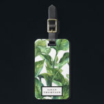 tropical palm leaves luggage tag label<br><div class="desc">A lovely tropical palm leaves/foliage design.. A perfect luggage tag for your travelling adventures and holidays!  Lots of matching items in the collection.</div>