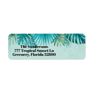 Tropical Palm Leaves Modern Coastal Watercolor