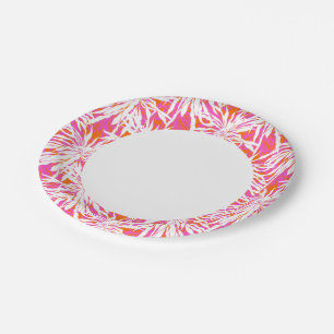 Tropical Palm Leaves Paper Plate