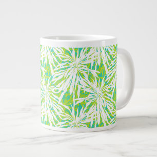 Tropical Palm Leaves Pattern Large Coffee Mug