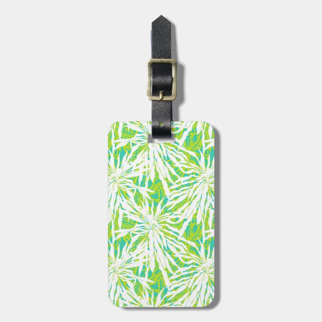 Tropical Palm Leaves Pattern Luggage Tag (Front Vertical)