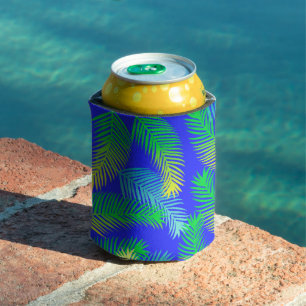 Tropical Palm Leaves Pattern – Modern Botanical  Can Cooler