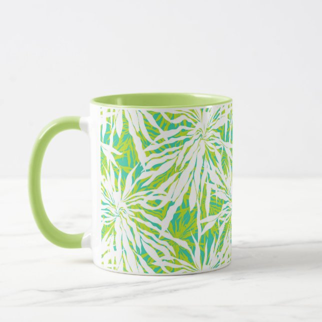 Tropical Palm Leaves Pattern Mug (Left)
