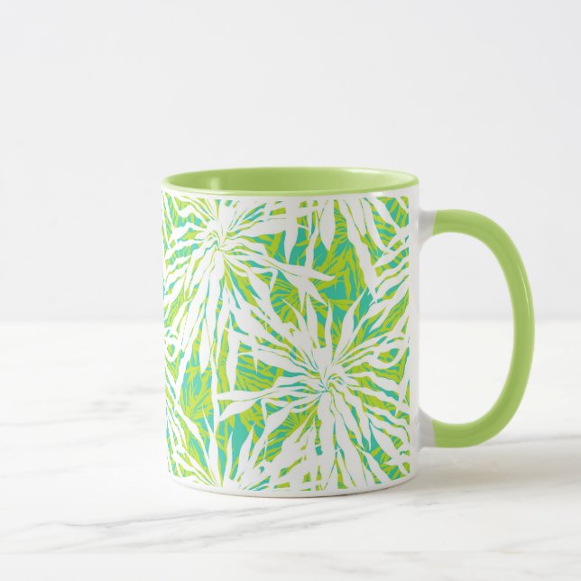 Tropical Palm Leaves Pattern Mug (Right)