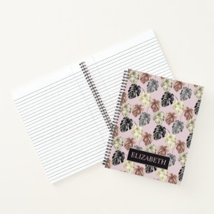 Tropical Palm Leaves Pattern Notebook