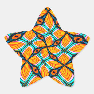 Tropical Palm Leaves Pattern Star Sticker