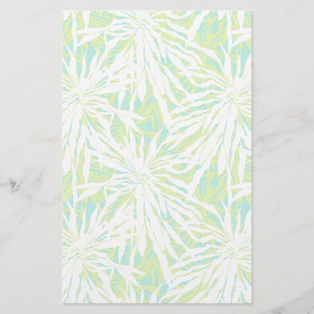 Tropical Palm Leaves Pattern Stationery (Front)