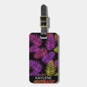 Tropical Palm Leaves Personalised Luggage Tag