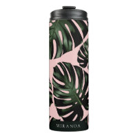 Tropical Palm Leaves Personalised Name Tote Bag