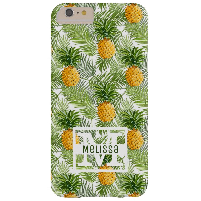 Tropical Palm Leaves & Pineapples | Add Your Name Case-Mate iPhone Case (Back)