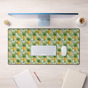 Tropical Palm Leaves & Pineapples Desk Mat