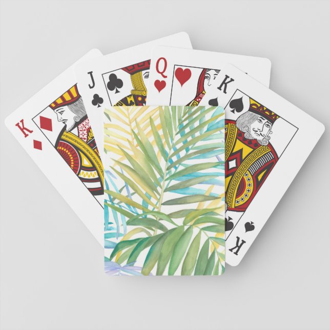 Tropical Palm Leaves Playing Cards (Back)