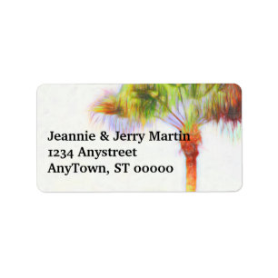 tropical palm leaves return address labels