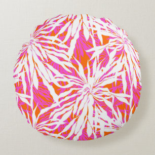 Tropical Palm Leaves Round Cushion