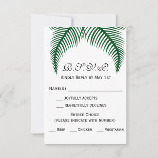 Tropical Palm Leaves RSVP Card