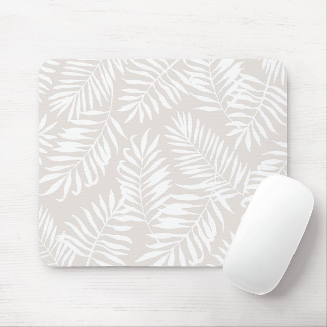 Tropical Palm Leaves - Sand Mouse Mat (With Mouse)