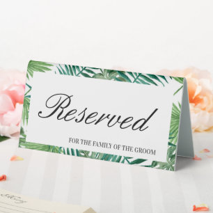 Tropical Palm Leaves Script Wedding Reserved 