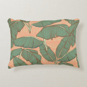 Tropical palm leaves seamless background decorative cushion