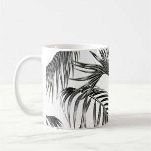 Tropical palm leaves seamless floral jungle patter coffee mug