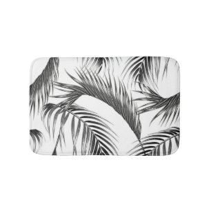 Tropical palm leaves, seamless jungle. bath mat