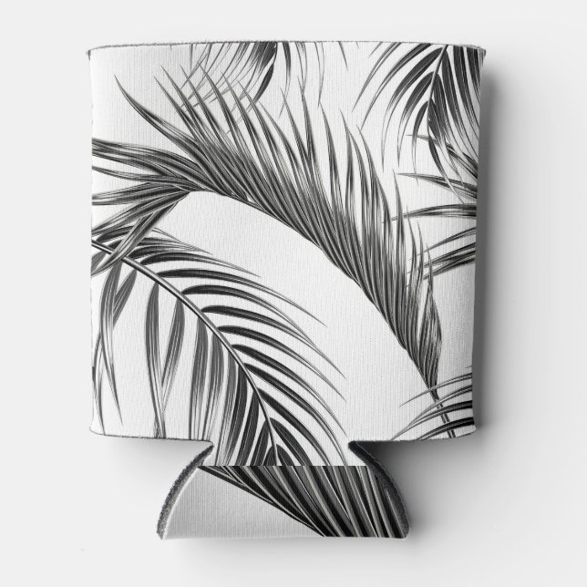 Tropical palm leaves, seamless jungle. can cooler (Front)