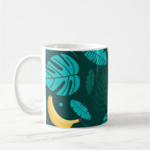 Tropical palm leaves Seamless pattern. Banana leav Coffee Mug