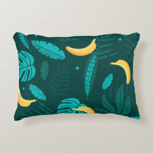 Tropical palm leaves Seamless pattern. Banana leav Decorative Cushion
