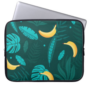 Tropical palm leaves Seamless pattern. Banana leav Laptop Sleeve