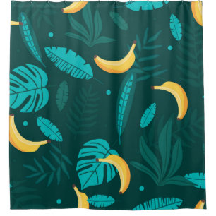 Tropical palm leaves Seamless pattern. Banana leav Shower Curtain