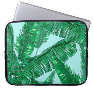 Tropical palm leaves seamless vintage floral patte laptop sleeve