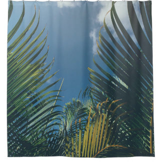 TROPICAL PALM LEAVES SHOWER CURTAIN