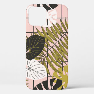Tropical palm leaves, stylish summer. iPhone 12 case