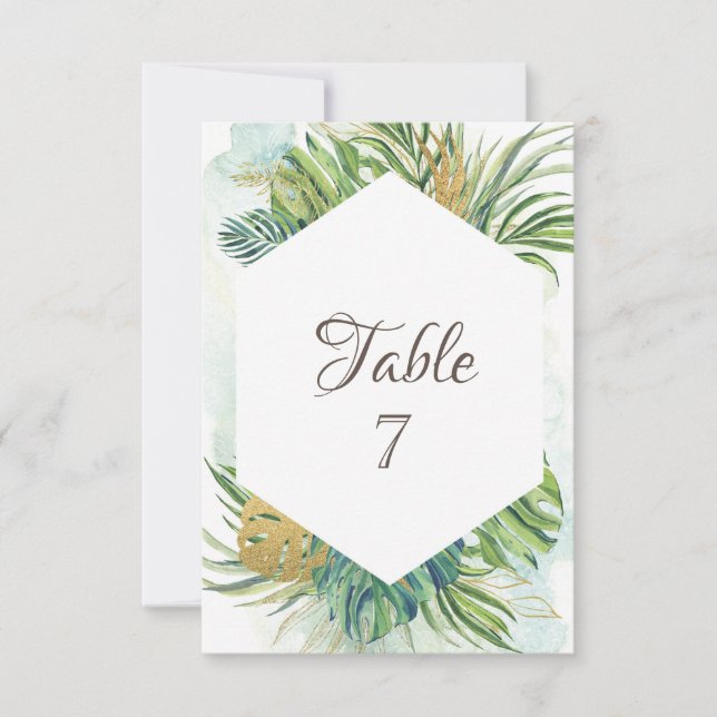 Tropical Palm Leaves Summer Wedding  Invitation (Front)